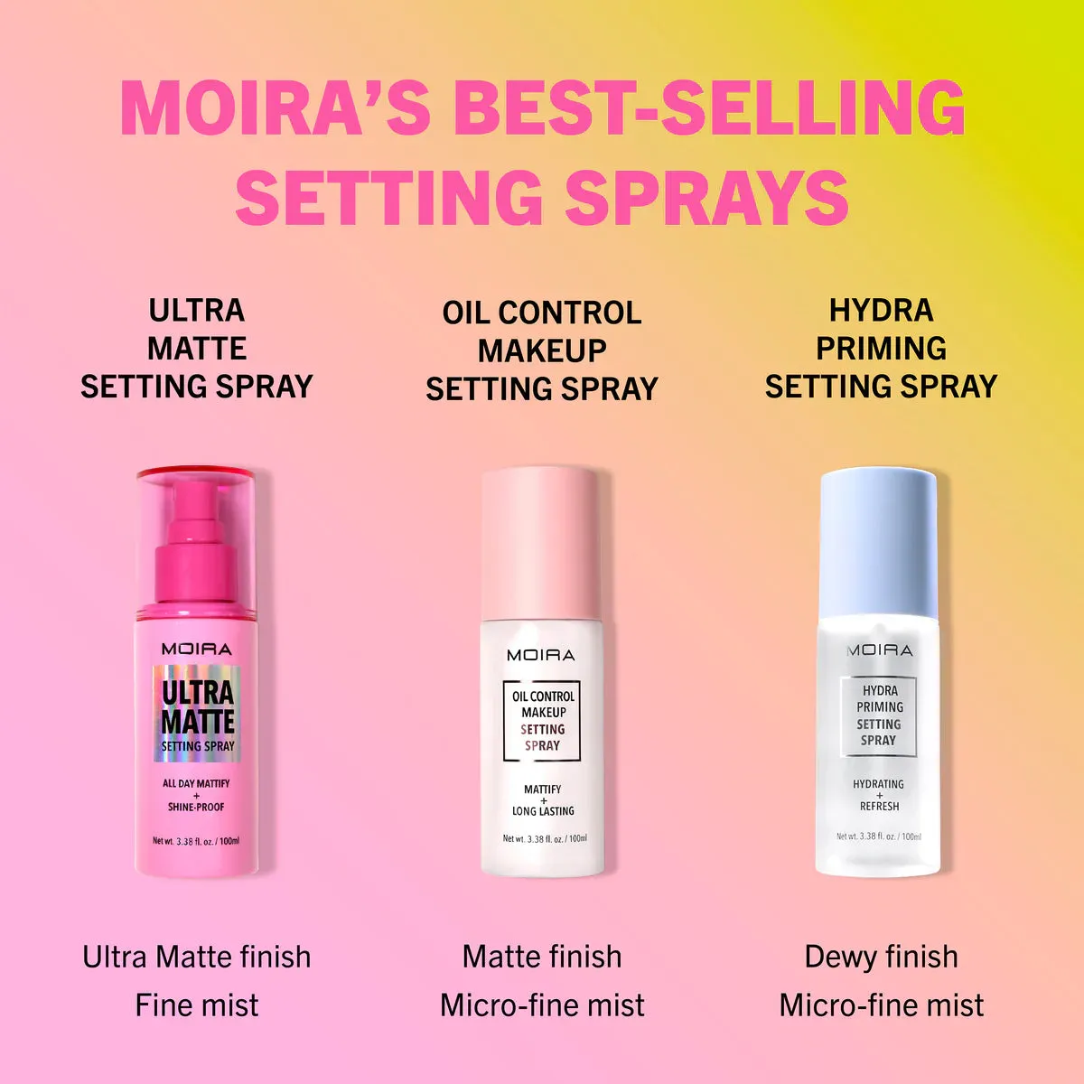 Face- Moira Ultra Matte Setting Spray OMS003 (3pc bundle, $5 each)